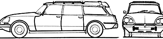 Citroen DS 21 Break (1973) - Ситроен - чертежи, габариты, рисунки автомобиля