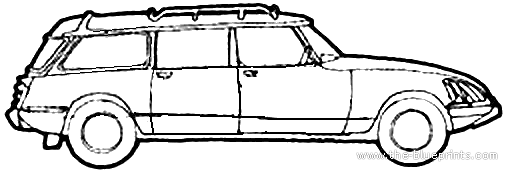 Citroen DS Safari (1972) - Ситроен - чертежи, габариты, рисунки автомобиля