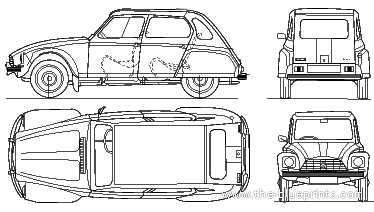 Citroen Dyane - Citroen - drawings, dimensions, pictures of the car