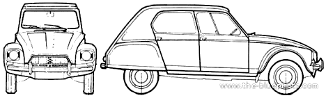 Citroen Dyane 6 (1968) - Citroen - drawings, dimensions, pictures of the car