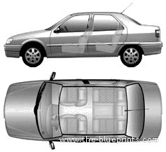 Citroen Elysee (Chineese ZX 4-Door) (2005) - Ситроен - чертежи, габариты, рисунки автомобиля