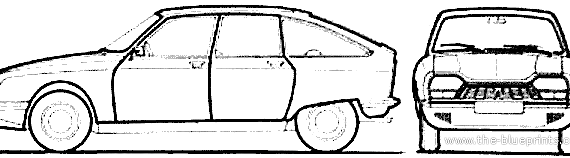 Citroen GS (1973) - Ситроен - чертежи, габариты, рисунки автомобиля