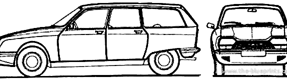 Citroen GS Break (1973) - Ситроен - чертежи, габариты, рисунки автомобиля