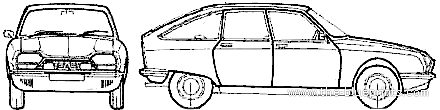Citroen GS X2 - Ситроен - чертежи, габариты, рисунки автомобиля