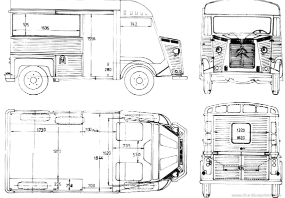 Citroen HY - Ситроен - чертежи, габариты, рисунки автомобиля