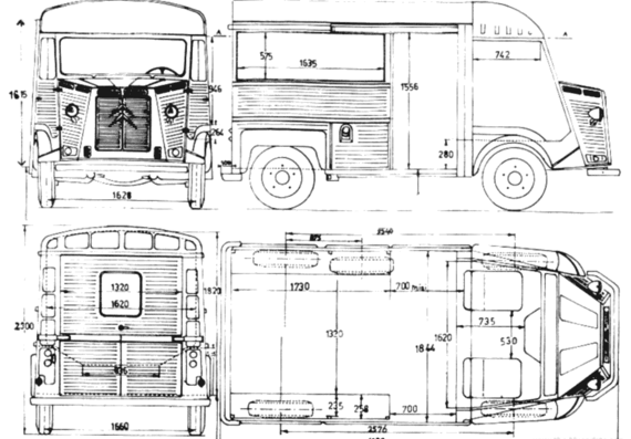 Citroen HY (1967) - Ситроен - чертежи, габариты, рисунки автомобиля