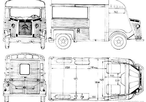 Citroen HY Van - Ситроен - чертежи, габариты, рисунки автомобиля
