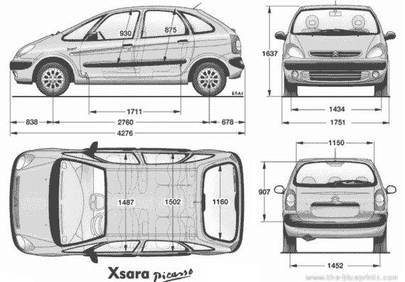 Citroen Picasso - Citroen - drawings, dimensions, pictures of the car
