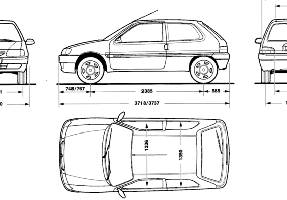 Citroen Saxo (1999) - Citroen - drawings, dimensions, pictures of the car