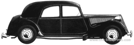 Citroen Traction Avant - Ситроен - чертежи, габариты, рисунки автомобиля