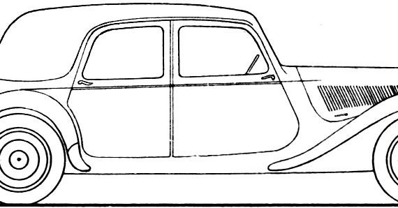 Citroen Traction Avant 11B Normale (1951) - Ситроен - чертежи, габариты, рисунки автомобиля