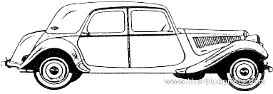 Citroen Traction Avant 15G (1939) - Ситроен - чертежи, габариты, рисунки автомобиля