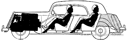 Citroen Traction Avant 15L 6H (1954) - Ситроен - чертежи, габариты, рисунки автомобиля