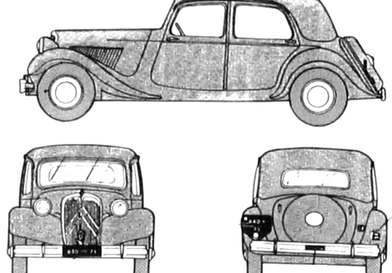 Citroen Traction Avant 15 CV - Citroen - drawings, dimensions, pictures of the car