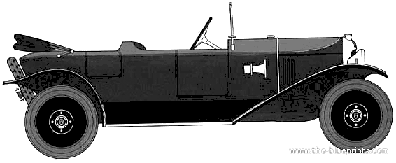 Citroen Type A Sport Torpedo (1921) - Ситроен - чертежи, габариты, рисунки автомобиля