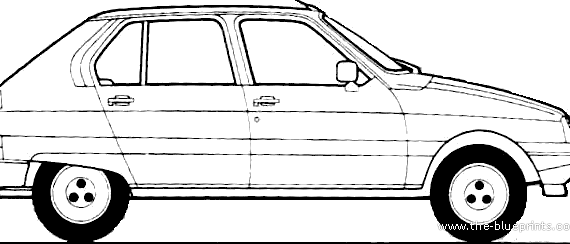 Citroen Visa (1981) - Ситроен - чертежи, габариты, рисунки автомобиля