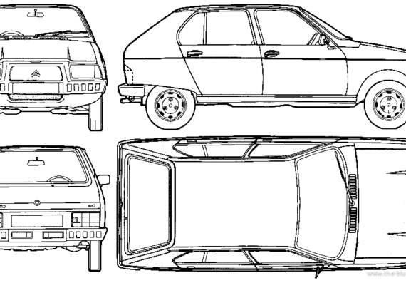 Citroen Visa Club (1978) - Citroen - drawings, dimensions, pictures of the car