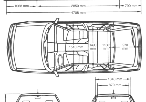 Citroen XM - Ситроен - чертежи, габариты, рисунки автомобиля