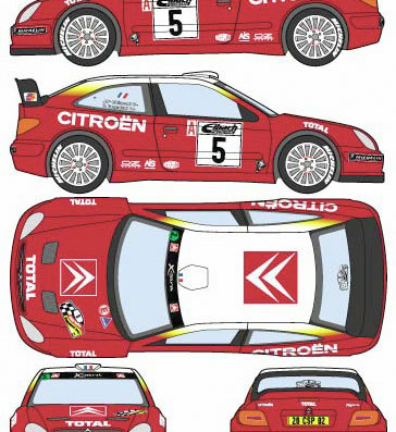 Citroen Xsara WRC - Ситроен - чертежи, габариты, рисунки автомобиля