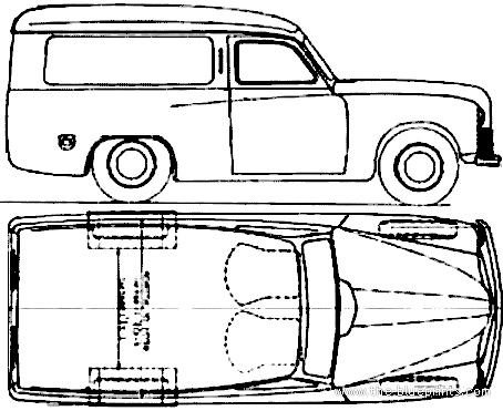 Commer Express Delivery Van (1950) - Разные автомобили - чертежи, габариты, рисунки автомобиля