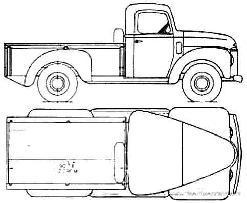 Commer Pick-up (1953) - Разные автомобили - чертежи, габариты, рисунки автомобиля