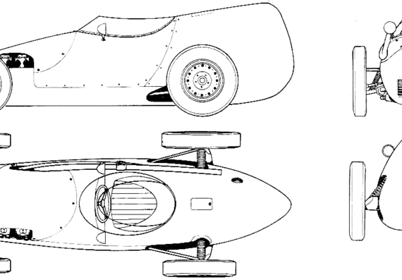 Connaught Dart (1957) - Коннахт - чертежи, габариты, рисунки автомобиля