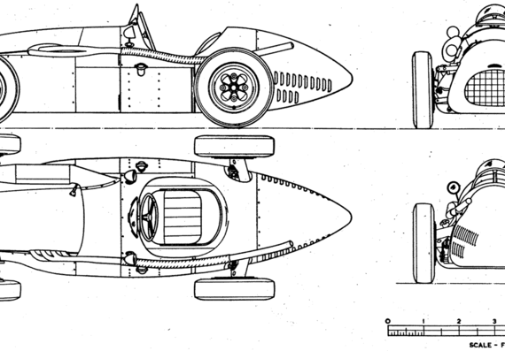 Connaught Type F2 (1953) - Коннахт - чертежи, габариты, рисунки автомобиля