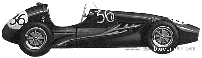 Cooper Alta T24 F1 (1953) - Купер - чертежи, габариты, рисунки автомобиля