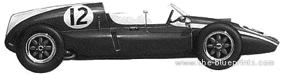 Cooper Climax T51 F1 (1959) - Купер - чертежи, габариты, рисунки автомобиля