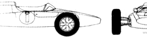 Cooper Climax T53 F1 GP (1960) - Купер - чертежи, габариты, рисунки автомобиля
