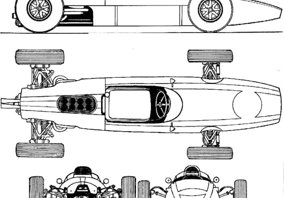 Cooper F1 GP (1963) - Купер - чертежи, габариты, рисунки автомобиля