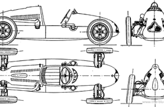 Cooper T26 Mk. VII 500 (1953) - Купер - чертежи, габариты, рисунки автомобиля