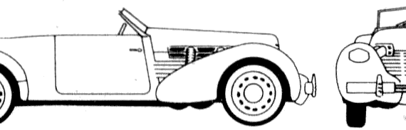 Cord 812 Superchargef Convertible (1937) - Корд - чертежи, габариты, рисунки автомобиля