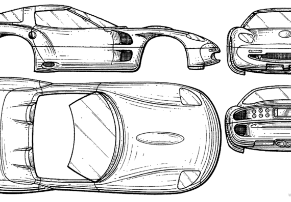 Corvette Cabrio - Прототип - чертежи, габариты, рисунки автомобиля
