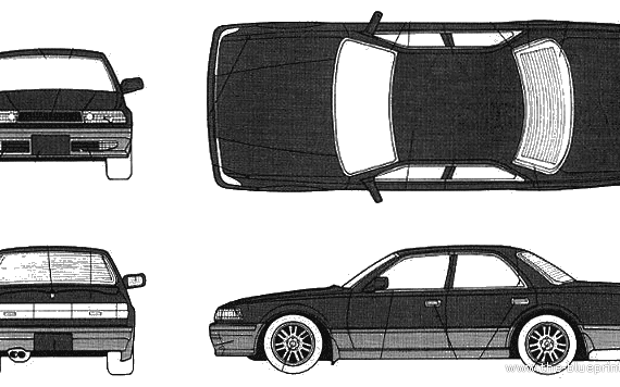 Cresta 2.5G Twin Turbo (1991) - Тойота - чертежи, габариты, рисунки автомобиля