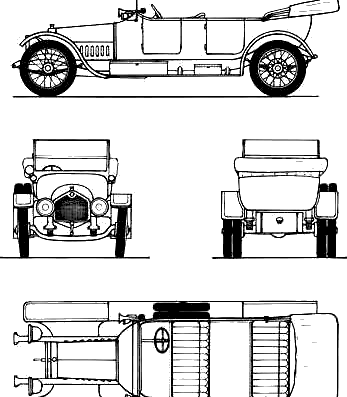 Crossley Tourer Staff Car (1914) - Разные автомобили - чертежи, габариты, рисунки автомобиля