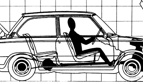 DAF 44 (1967) - ДАФ - чертежи, габариты, рисунки автомобиля