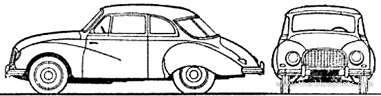 DKW 3=6 Sonderklasse F91 2-Door - ДКВ - чертежи, габариты, рисунки автомобиля