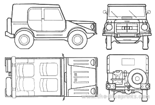 DKW Munga 4 (1960) - ДКВ - чертежи, габариты, рисунки автомобиля