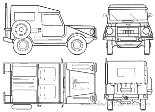 DKW Munga 6 (1960) - ДКВ - чертежи, габариты, рисунки автомобиля