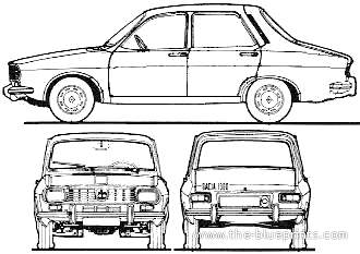 Dacia 1300 - Дациа - чертежи, габариты, рисунки автомобиля