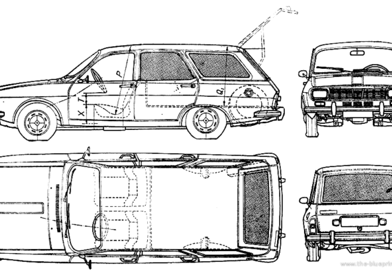 Dacia 1300 F Wagon - Дациа - чертежи, габариты, рисунки автомобиля