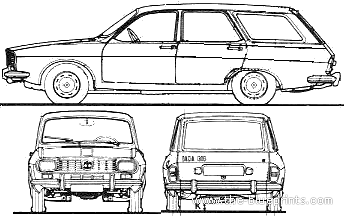 Dacia 1300 Station Wagon - Дациа - чертежи, габариты, рисунки автомобиля
