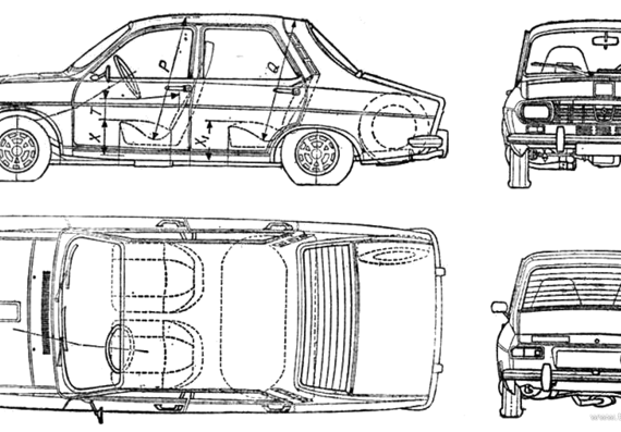 Dacia 1301 Berlina - Дациа - чертежи, габариты, рисунки автомобиля