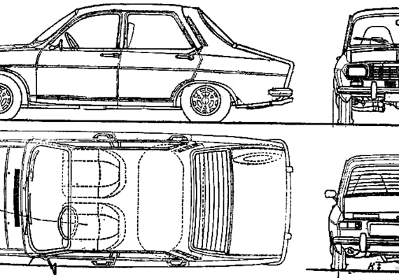 Dacia 1301 Lux Super - Дациа - чертежи, габариты, рисунки автомобиля