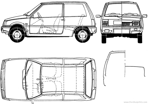 Dacia 500 Lastun (1986) - Дациа - чертежи, габариты, рисунки автомобиля