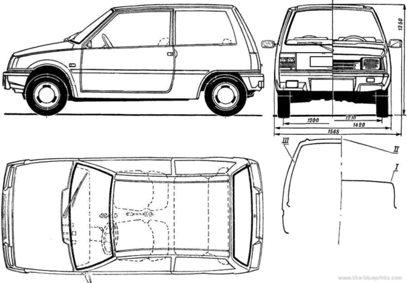 Dacia 500 Latsun (1986) - Дациа - чертежи, габариты, рисунки автомобиля