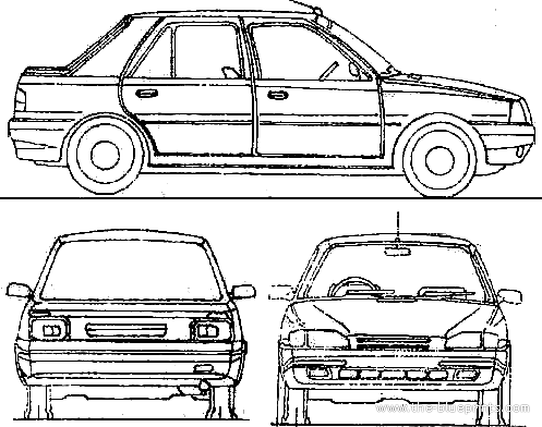 Dacia Nova - Дациа - чертежи, габариты, рисунки автомобиля