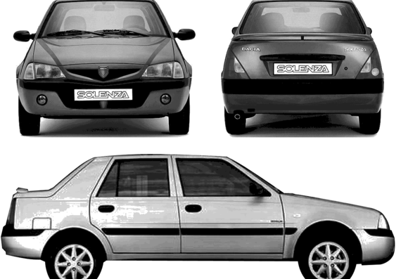 Dacia Solenza - Дациа - чертежи, габариты, рисунки автомобиля