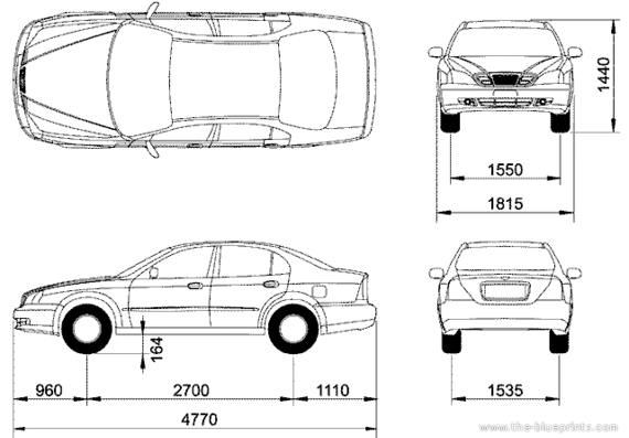 Daewoo - Дэо - чертежи, габариты, рисунки автомобиля